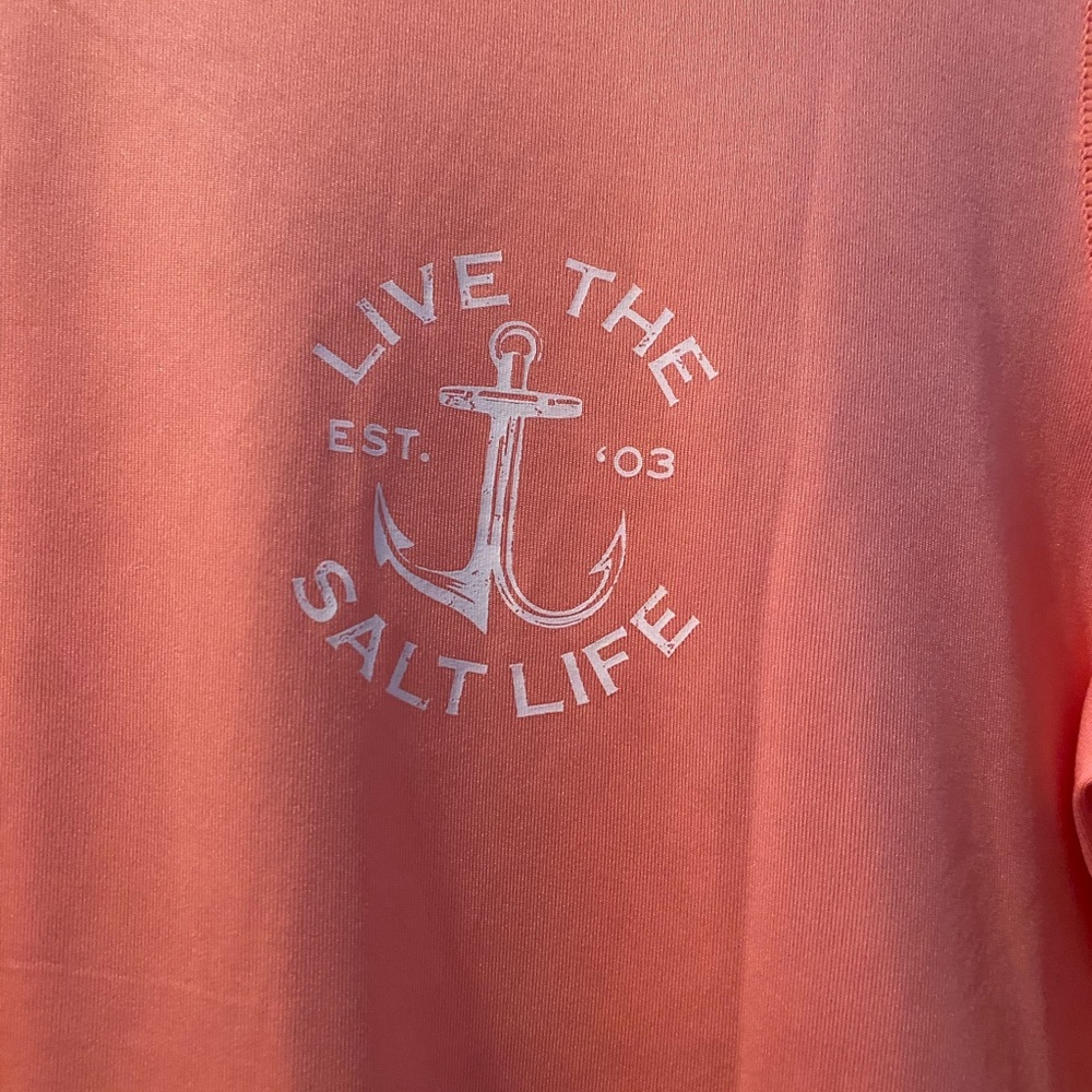Salt Life Women’s Salmon Live The Salt Life Long Sleeve Performance Shirt NWT - Picture 3 of 12